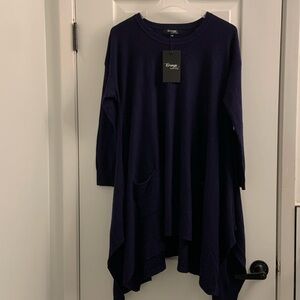 Cashmere feeling orange fashion village long blouse .